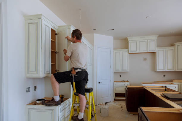 Kitchen island installation in Springfield by JMT Kitchen Cabinet